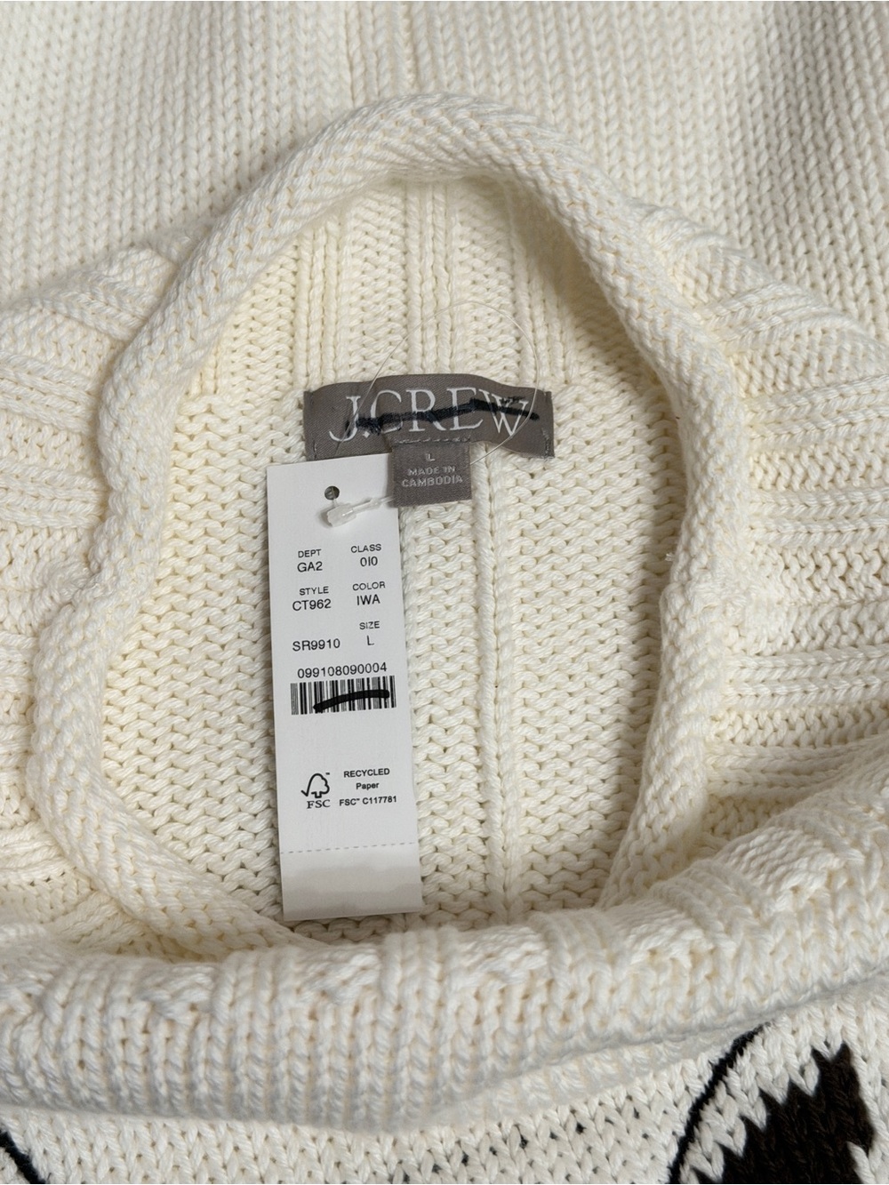 J.Crew 2025 Rollneck™ sweater with lobster intarsia size L NWT - Picture 6 of 8
